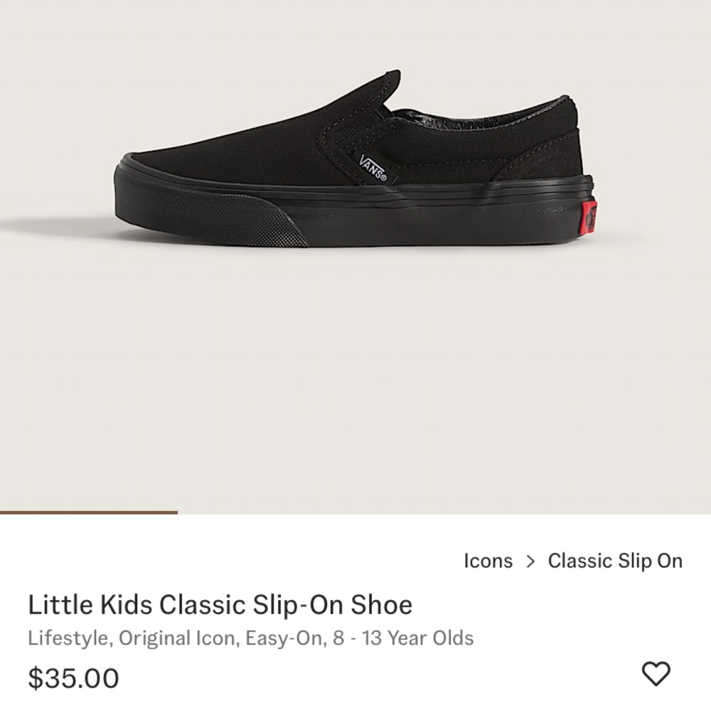 Vans Little Kids Classic Slip On Shoes